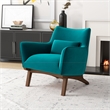 Gatsby Mid-Century Modern Tight Back Velvet Upholstered Armchair in Teal