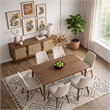 Grayson Mid-Century Modern Polyester Blend Fabric Dining Chair in Beige (Pair)