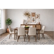 Grayson Mid-Century Modern Polyester Blend Fabric Dining Chair in Beige (Pair)