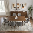 Grayson Mid-Century Modern Polyester Blend Fabric Dining Chair in Gray (Pair)