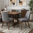 Grayson Mid-Century Modern Polyester Blend Fabric Dining Chair in Gray (Pair)