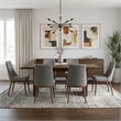 Grayson Mid-Century Modern Polyester Blend Fabric Dining Chair in Gray (Pair)
