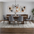 Grayson Mid-Century Modern Polyester Blend Fabric Dining Chair in Gray (Pair)
