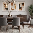 Grayson Mid-Century Modern Polyester Blend Fabric Dining Chair in Gray (Pair)