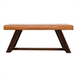 Poller Mid Century Modern Cognac Tan Leather Bench