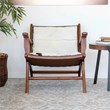 Belzoni Genuine Fur Mid Century Furniture Style Comfy Armchair in Black White