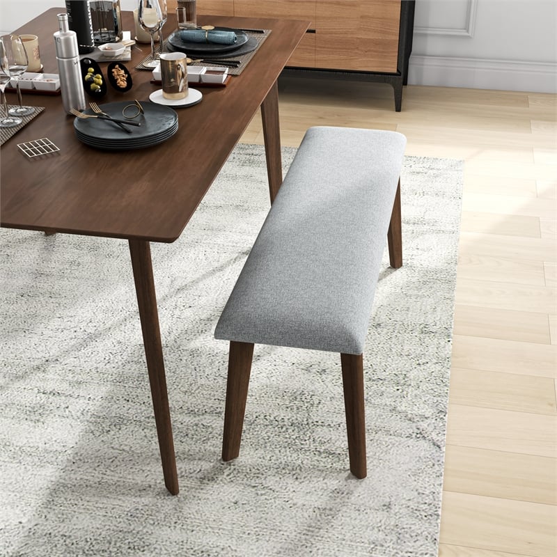 Abel Modern Solid Wood Walnut Kitchen & Dining Room 3 Piece Furniture Set
