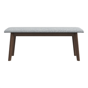 Aria Mid-Century Modern Design Large Fabric Upholstered Dining Bench in Gray