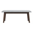 Aria Mid-Century Modern Design Large Fabric Upholstered Dining Bench in Gray