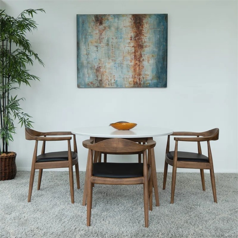Charlotte Mid Century Modern Whitetop Dining Room&Kitchen Set for 4