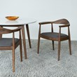 Eva Modern Solid Wood Walnut Dining Room & Kitchen Table and Chair Set of 4