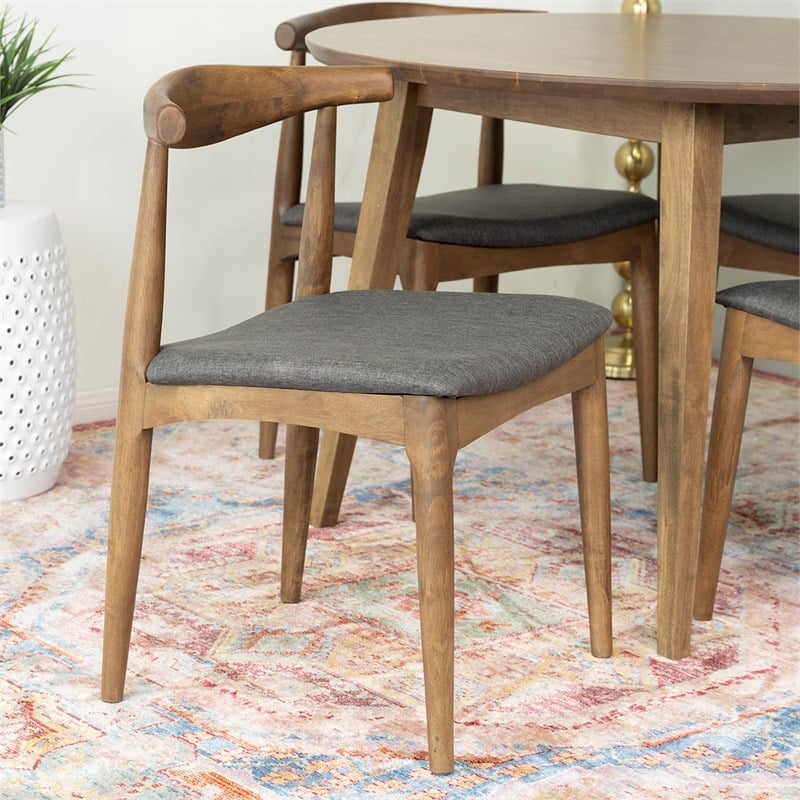 Eris Modern Solid Wood Walnut Dining Room & Kitchen Table and Chairs for 4
