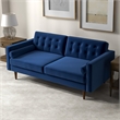Lucca Mid-Century Modern Pillow Back Velvet Loveseat in Blue