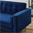 Harriet Mid Century Modern Upholstered Tufted Back Velvet Loveseat in Navy Blue