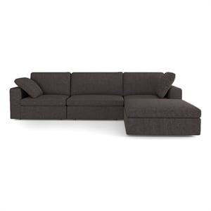 Tesla Mid Century Furniture Style Modular Fabric L-Shaped Comfy Sectional Couch
