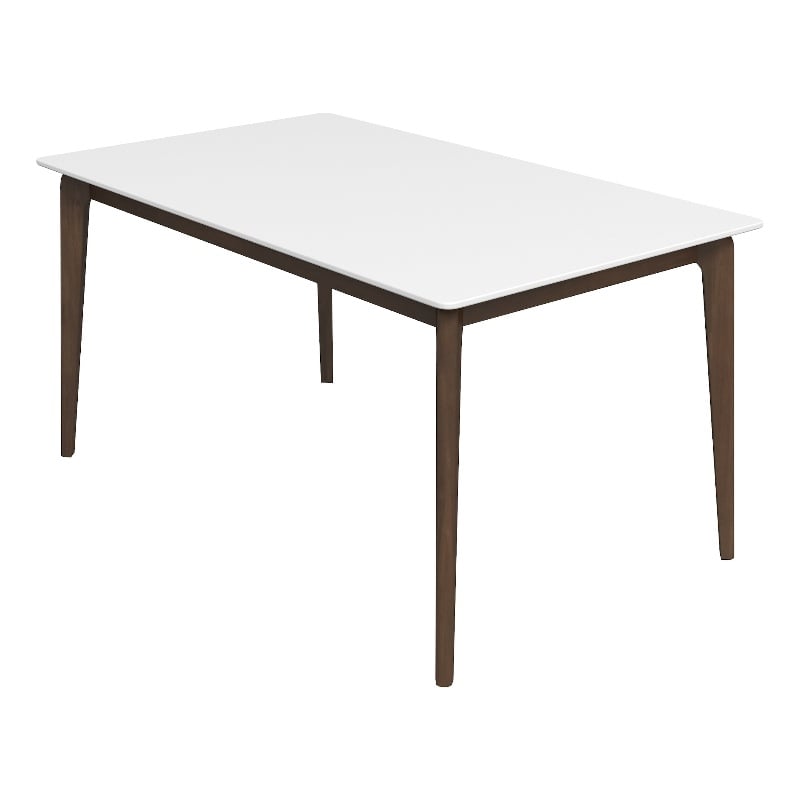 Mel Modern Style Solid Wood Walnut/White Top Rectangular 59