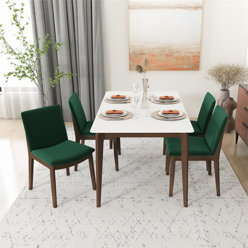 Mel Modern Style Solid Wood Walnut/White Top Rectangular 59
