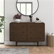 Stafford Modern Bedroom 6 Drawers Dressers in Solid Wood Walnut Brown