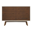 Francesca Modern Bedroom Furniture 6 Drawers White Dressers and Clothing Storage