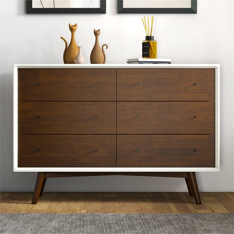Francesca Modern Bedroom Furniture 6 Drawers White Dressers and Clothing Storage
