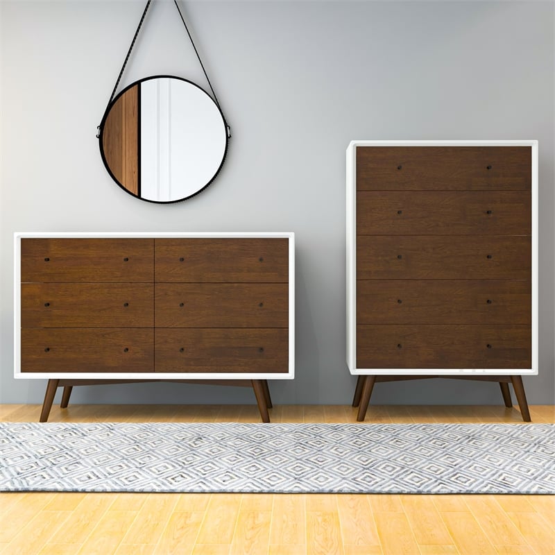 Francesca Modern Bedroom Furniture 6 Drawers White Dressers and Clothing Storage