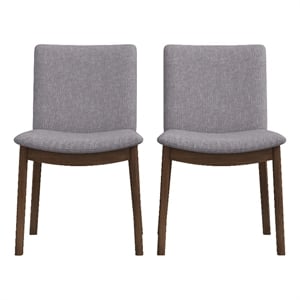 Valentine Mid-Century Modern Light Gray Fabric Dining Chair Set of 2