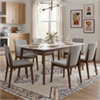 Valentine Mid-Century Modern Light Gray Fabric Dining Chair Set of 2