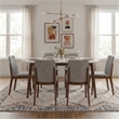 Valentine Mid-Century Modern Light Gray Fabric Dining Chair Set of 2
