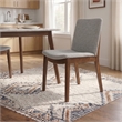 Valentine Mid-Century Modern Light Gray Fabric Dining Chair Set of 2