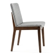 Valentine Mid-Century Modern Light Gray Fabric Dining Chair Set of 2
