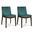 Valentine Mid Century Modern Green Velvet Dining Chair Set