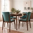 Valentine Mid Century Modern Green Velvet Dining Chair Set