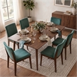 Valentine Mid Century Modern Green Velvet Dining Chair Set
