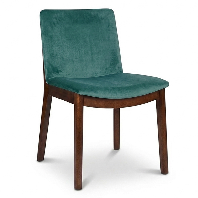 Valentine Mid Century Modern Green Velvet Dining Chair Set