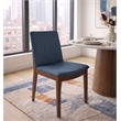Valentine Mid-Century Modern Navy Blue Fabric Dining Chair Set of 2
