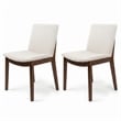 Valentine Mid-Century Modern Cream Fabric Dining Chair (Set of 2)