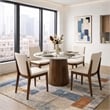 Valentine Mid-Century Modern Cream Fabric Dining Chair (Set of 2)
