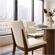 Valentine Mid-Century Modern Cream Fabric Dining Chair (Set of 2)