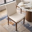 Valentine Mid-Century Modern Cream Fabric Dining Chair (Set of 2)