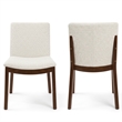 Valentine Mid-Century Modern Cream Fabric Dining Chair (Set of 2)