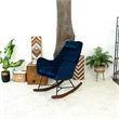 Revi Modern Indoor Livingroom Velvet Rocking Accent Chair in Navy Blue