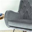 Severn Mid Century Modern Indoor Nursery Velvet Rocking Chairs in Dark Gray