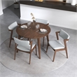 Crawford Mid Century Modern Style Solid Wood Walnut Round 43