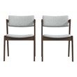Mid-Century Modern Fabric Dining Chair in Gray (Set of 2)