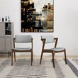 Mid-Century Modern Fabric Dining Chair in Gray (Set of 2)