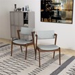 Mid-Century Modern Fabric Dining Chair in Gray (Set of 2)