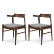 Buford Mid-Century Modern Polyester Blend Fabric Dining Chair in Gray (Set of 2)