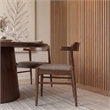 Buford Mid-Century Modern Polyester Blend Fabric Dining Chair in Gray (Set of 2)