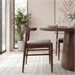 Buford Mid-Century Modern Polyester Blend Fabric Dining Chair in Gray (Set of 2)