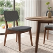 Aria Mid-Century Modern Fabric Dining Room&Kitchen Chair in Gray (Set of 2)
